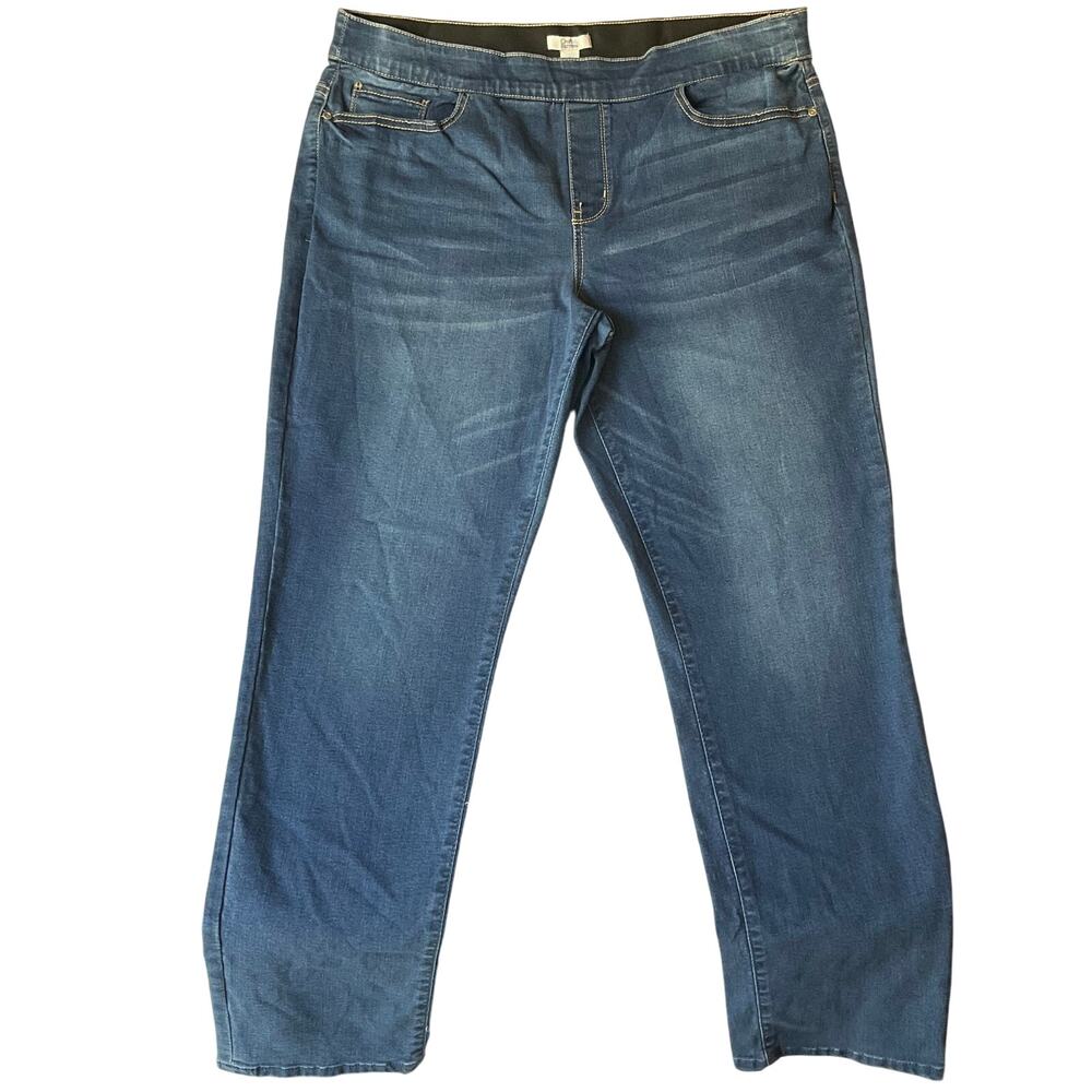 Croft & Barrow Women Denim Skinny Jeggings size 16 Blue Mid Rise Stretch Pull On
